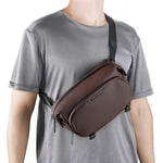 Vanguard VEO Lite W3L Camera & Everyday Waist Pack (Chocolate) – 3L Capacity, Fits Mirrorless Camera + Accessories, Tripod Strap, Adjustable Wear, Easy-Clean Water-Resistant Design